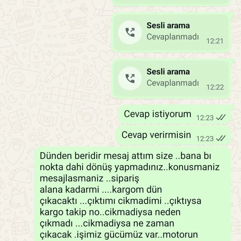 Ödeme Sonrası Siparişim Ve Mesajlarıma Cevap Verilmiyor