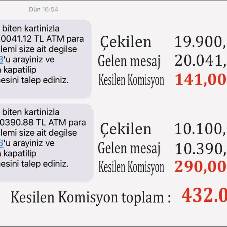 Çekim İşlemlerinde Yüksek Ve Belirsiz Komisyon Kesintisi
