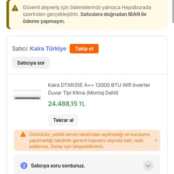 Klima Siparişim Kargoya Verilmedi, Bilgi Alamıyorum Ve Fiyat Değişti