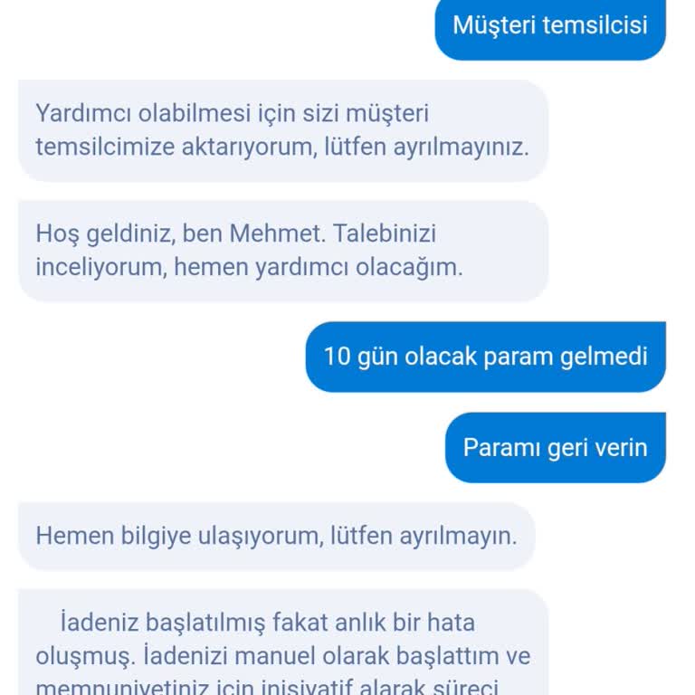 Para İadesi Sürecinde Yaşanan Gecikme Ve Olumsuz Deneyim