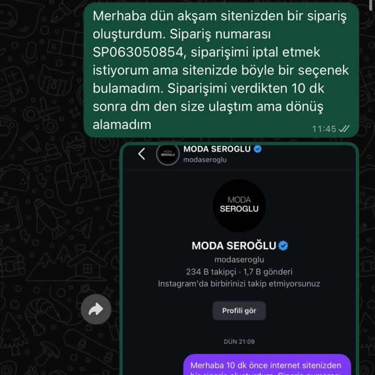 İptal Edilen Siparişin İadesi Yapılmadı, Kötü Müşteri Hizmeti