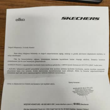 Skechers Olka Spor Ürünü Garanti Kapsamında Değerlendirilmedi