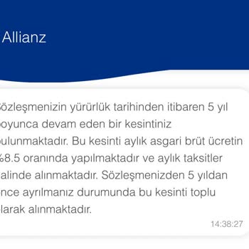 Allianz Hayat Ve Emeklilik Zorunlu BES İptalinde Birikimime El Kondu Paramı Geri Alamıyorum