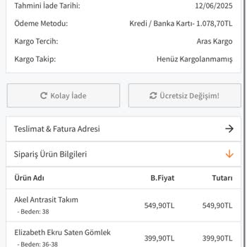 Sipariş İptaline Rağmen Para İadesi Yapılmadı Ve İletişime Geçilemiyor