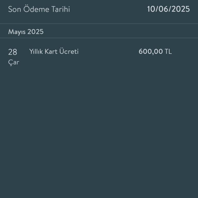 Dijital Kredi Kartıma Bilgilendirilmeden Aidat Ücreti Yansıtıldı