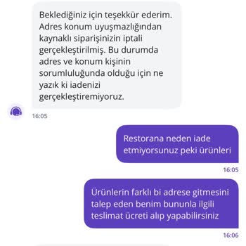 Getir Siparişim Adres Sorunu Nedeniyle Teslim Edilmedi, Ödeme İade Edilmedi
