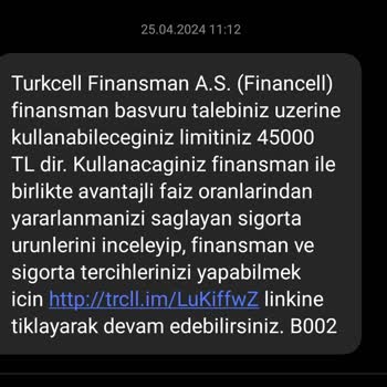 Financell | Turkcell Finansman Limit Tanımlandıktan Sonra Kredi Başvurusuna Ret