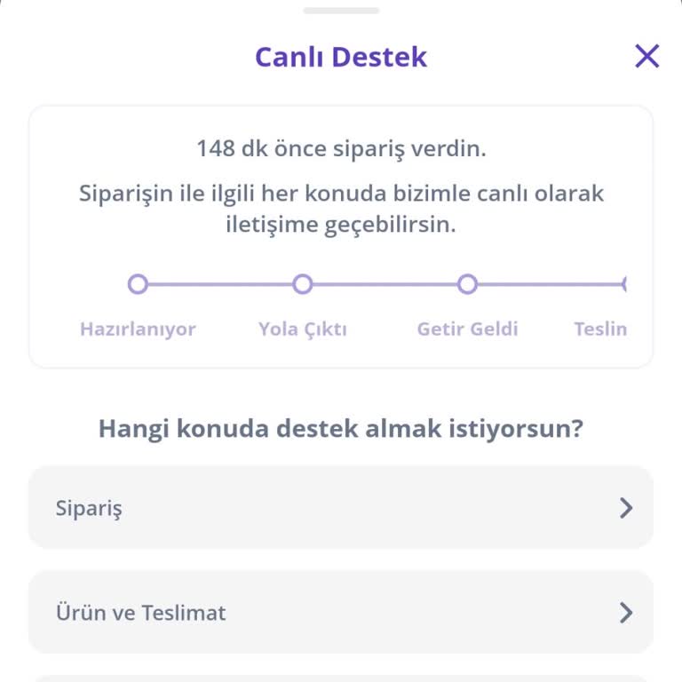 Getir Siparişimde Uzun Süreli Gecikme Ve Yetersiz Bilgilendirme
