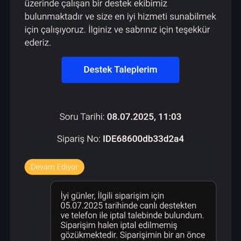 İdefix'ten Alınan Telefon Siparişi Teslim Edilmedi, Para İadesi Yapılmıyor
