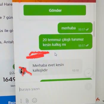 Kesin Kalkışlı Denilen Turun Son Anda İptali Ve Para İadesinde Gecikme