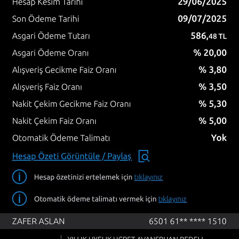 Kullanılmayan Kredi Kartıma Haksız Yıllık Üyelik Ücreti Yansıtıldı