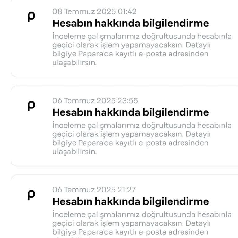 Papara Uzun Süredir İncelemede Kalan Hesabım Nedeniyle Mağduriyet Yaşıyorum