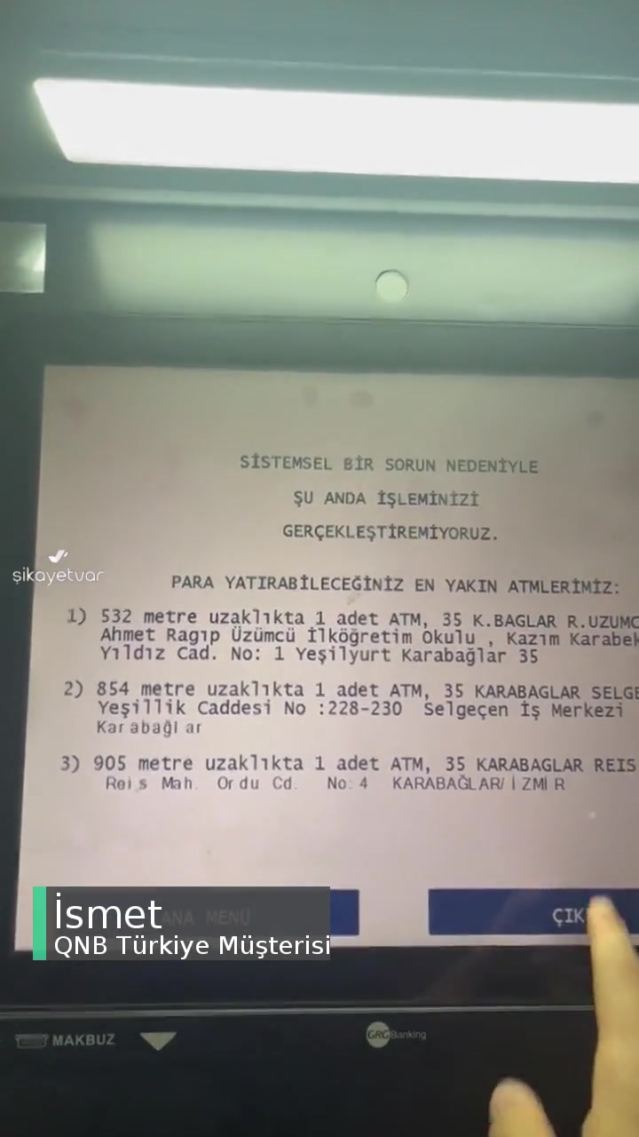 QNB Finansbank ATM İşlem Sorunu videonun kapak resmi