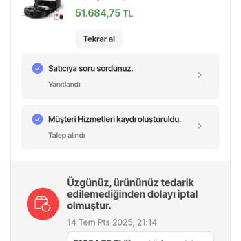 Sipariş İptali Sonrası Yanıltıcı Yönlendirme İle Mağduriyet Yaşadım: Paramın İadesini Veya Ürünün Tedarikini Talep Ediyorum
