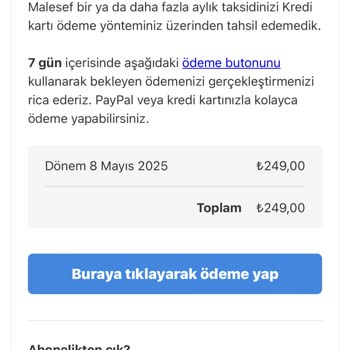 Kullanmadığım Uygulama İçin Sürekli Borç Bildirimi Alıyorum