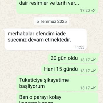 İade Edilen Ürünün Ücreti Uzun Süre Geçmesine Rağmen İade Edilmedi
