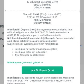 Uçak Bileti İptalinde Yüksek Kesinti Yapılması