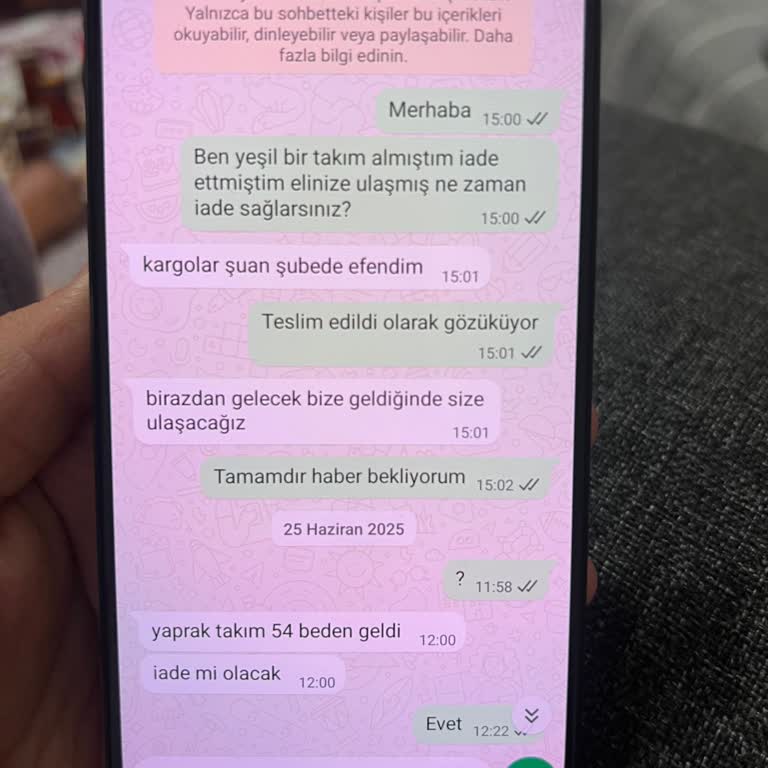 İade Sürecinde Yaşanan Gecikme Ve Renk Farklılığı Sorunu