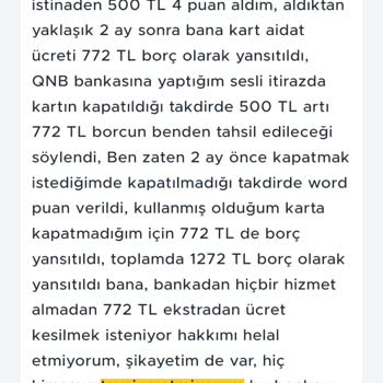 Kredi Kartı İptalinde Beklenmedik Borçlandırma