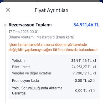 Onayım Olmadan Rezervasyonum İptal Edildi, Param Eksik İade Edildi!