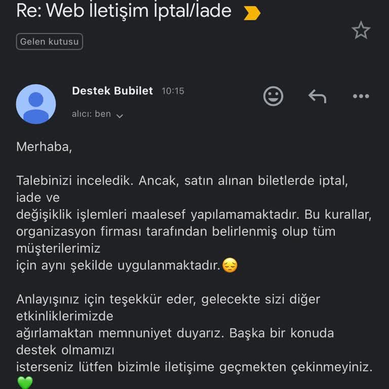 Mücbir Sebeple Katılamadığım Konsere Bilet İadesi Reddi Ve Hak İhlali