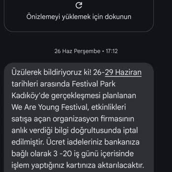 İptal Edilen Konserin Ücreti Hala Hesabımda Yok
