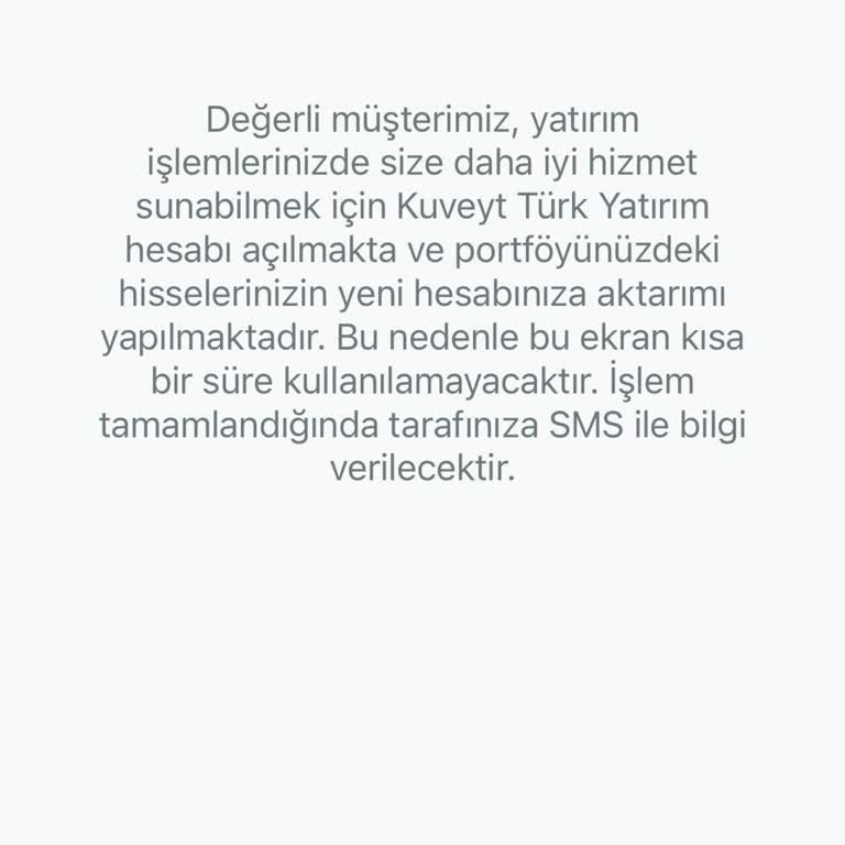 Kuveyt Türk Hisse Senedi Ekranına Uzun Süre Erişemiyorum