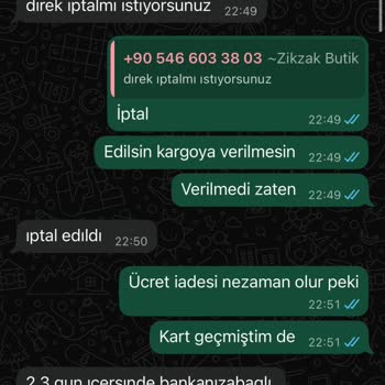 Sipariş İptali Sonrası İade Sürecinde Yaşanan Mağduriyet Ve İletişim Sorunu