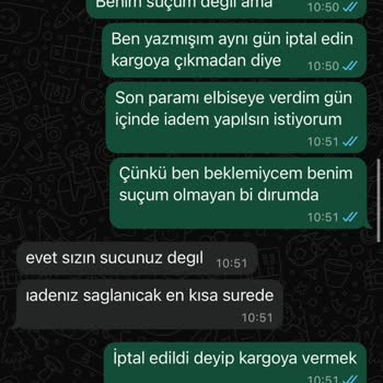 Sipariş İptali Sonrası İade Sürecinde Yaşanan Mağduriyet Ve İletişim Sorunu