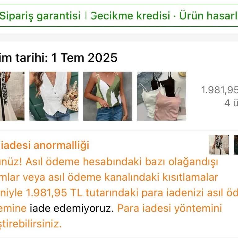 İade Edilen Ürünlerin Ücretinin Kredi Kartıma Yatırılmaması Mağduriyet Yaratıyor