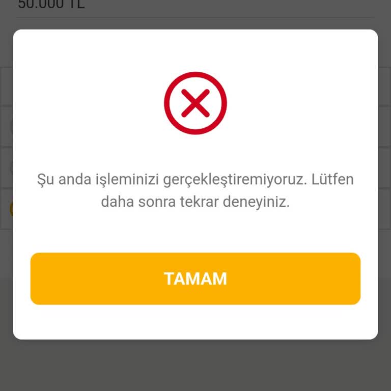VakıfBank Mobil Uygulamada Kredi İşlemi Sürekli Başarısız Oluyor