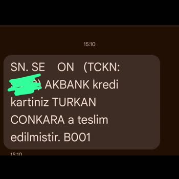 Adıma Gelen Kredi Kartı Başkasına Teslim Edildi