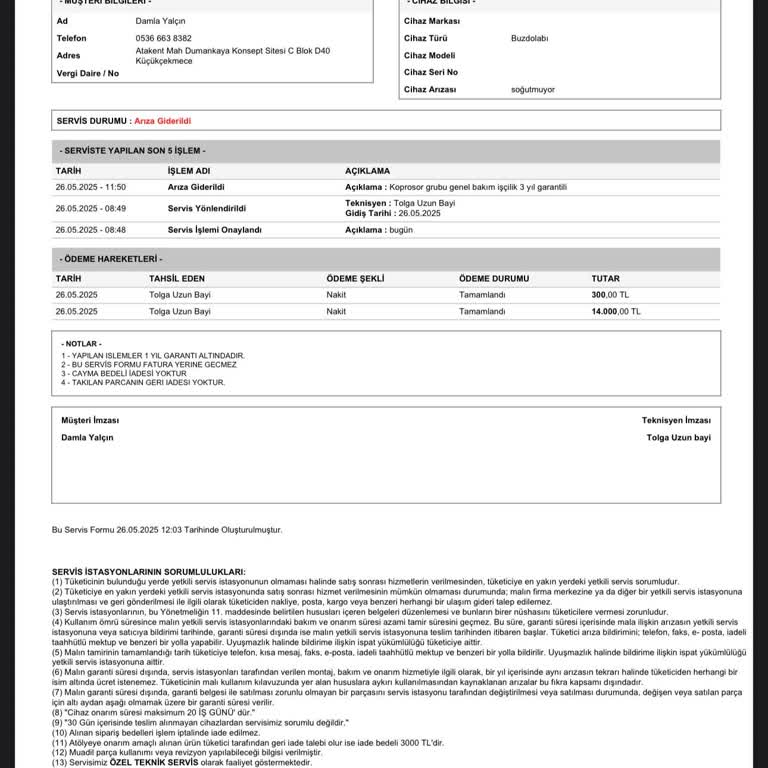 Yanlış Parça Ve İlgisiz Servis Nedeniyle Mağduriyet