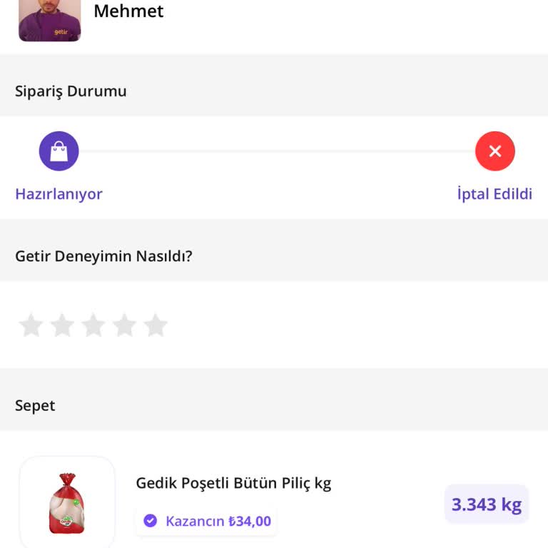 Getir Market’te İptal Edilen Siparişimin Ücreti Hâlâ İade Edilmedi