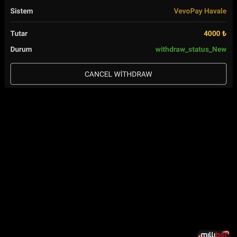 Millibet Ödememi Yapmıyor Paramı Alamıyorum
