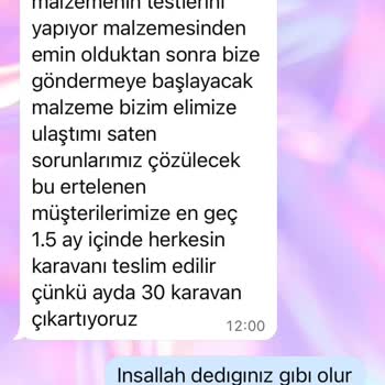 Sipariş Verilen Karavanların Teslim Edilmemesi Ve Fabrikanın Kapanması