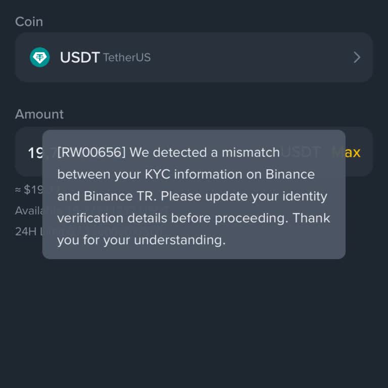 Binance TR Ve Binance Hesaplarım Arasında Transfer Engeliyle Karşılaştım