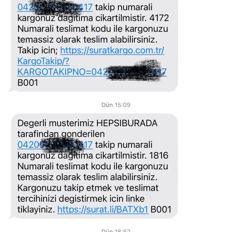 Sürat Kargo Bahçeşehir Şubesi Kargomu Teslim Etmiyor, İletişim Kurulamıyor