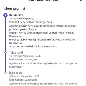 Mama Kabında Su Birikmesi Ve İade Sorunları Yaşadım