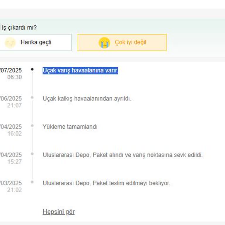 Kargom Havaalanında Bekletiliyor, Güncelleme Yapılmıyor!