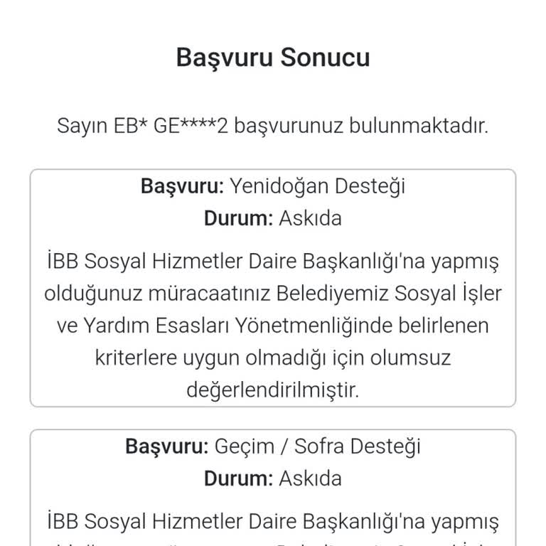 Yenidoğan Desteği Şikayeti