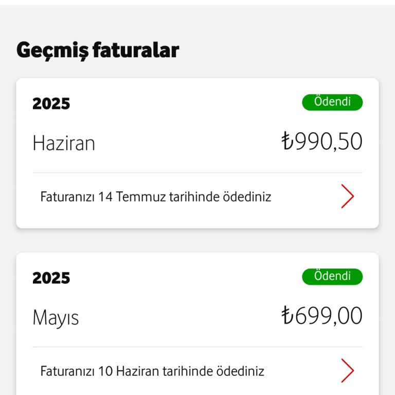 Beklenmedik Yüksek Fatura Nedeniyle Vodafone'dan Şikayetçiyim