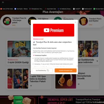 Trendyol Plus İle Gelen Youtube Premium Kodunu Kullanamıyorum