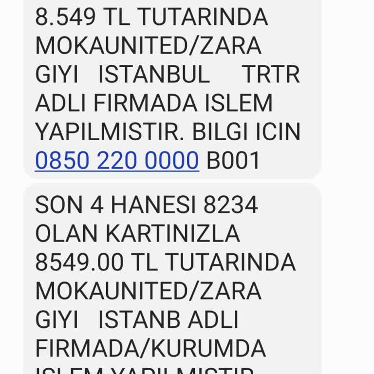 Haberim Olmadan Yapılan Yüksek Tutarli Kart İşlemi Şaşkınlığı