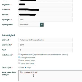 Profilal.com Sipariş İptal Edildi Para İadesi Yapılmadı