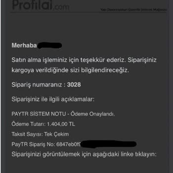 Profilal.com Sipariş İptal Edildi Para İadesi Yapılmadı