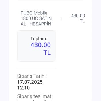 Satın Alınan PUBG UC Kodu Teslim Edilmedi, Yardım Bekliyorum