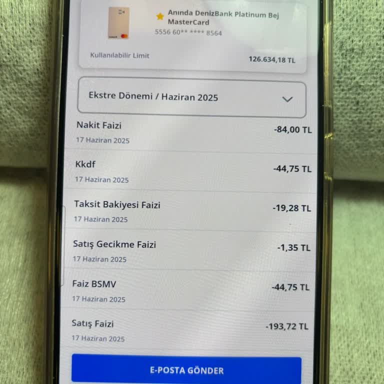 Denizbank Kredi Kartımdan Bilgim Dışında Sürekli Faiz Ve Ücret Kesiliyor
