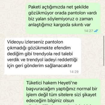Eksiksiz İade Ettiğim Ürün İçin Haksız Eksik Gönderim İddiası