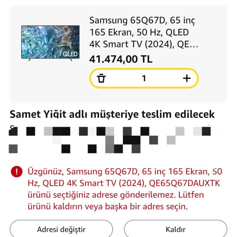 Amazon Üzerinden TV Siparişi Verememek Ve Kampanya Mağduriyeti